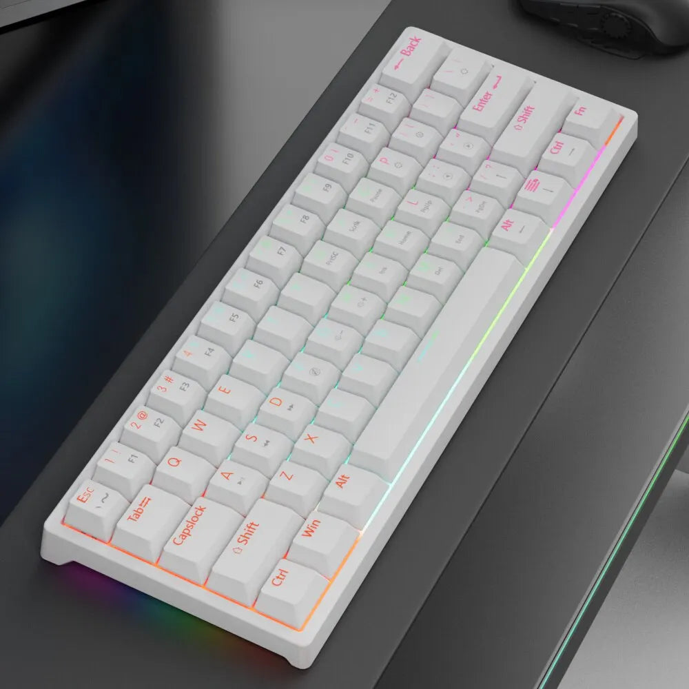 MK61 USB Gaming Esports Mechanical Keyboard 61 Key Red Axis Wired Detachable Cable RGB Backlight Hot Swap