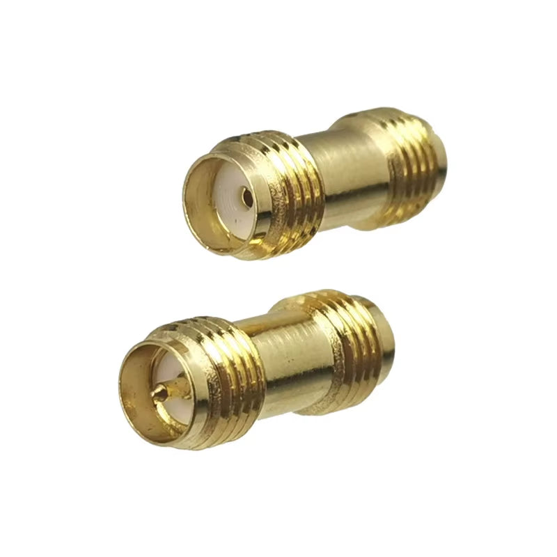 1Pcs Connector Adapter SMA RP-SMA to SMA RPSMA Male Plug & Female Jack Straight RF Coaxial Converter New Brass FJP-820