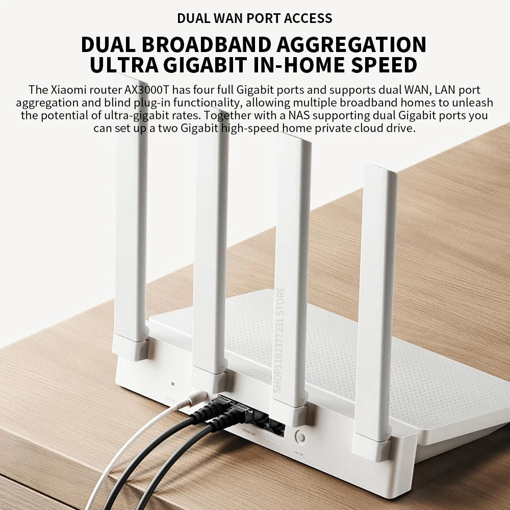 2024 NEW Original  AX3000T Router 5Ghz 160Mhz Broadband 1.3Ghz Processor High Speed NFC Connection for Home Office Games