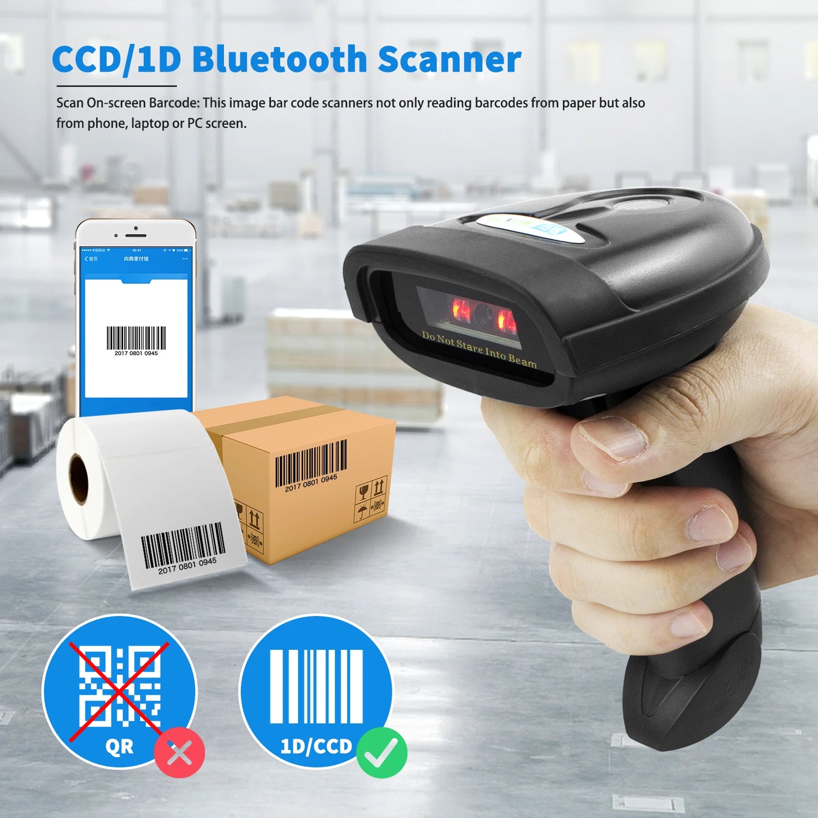 NT-1698W Handheld Wirelress Barcode Scanner and NT-1228BL Bluetooth 1D/2D QR Bar Code Reader PDF417 for IOS Android IPAD