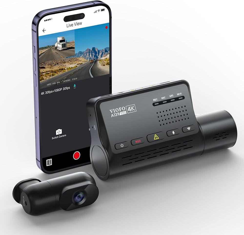 Ishmael Tech Supply 4K Ultra-HD Smart Dash Cam with Night Vision & Wi-Fi
