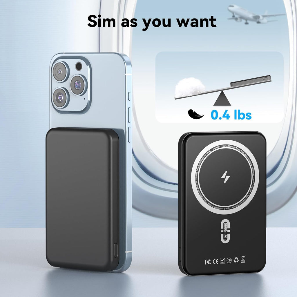 Snap-Go Magnetic Wireless Portable Power Bank (10,000 mAh)