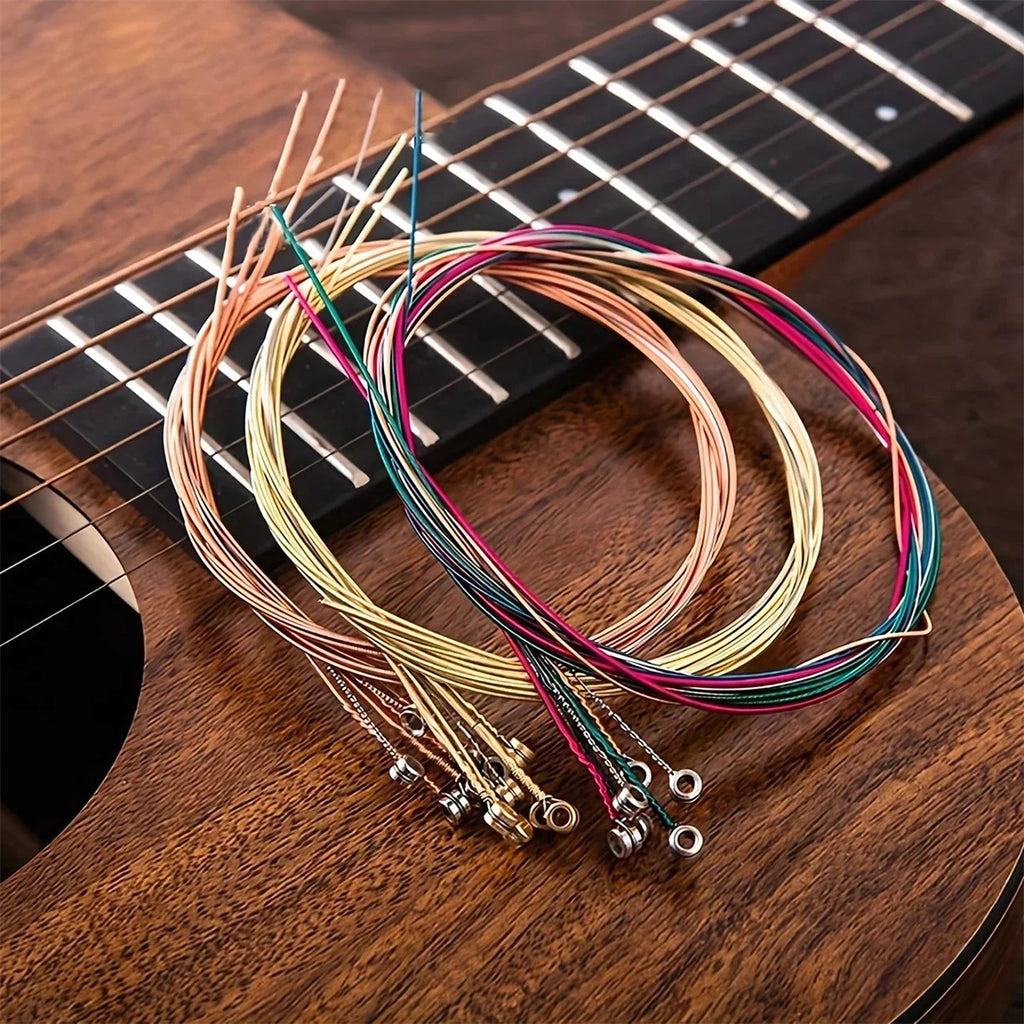 Acoustic Guitar Strings (6-Piece Set) High Carbon Steel Core with Rust-Resistant Coating, Warm & Rich Tone