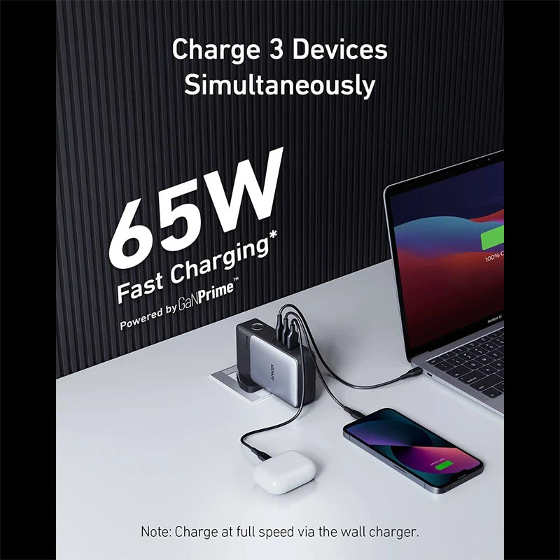 Ishmael Tech Supply 65W GaN Ultra-Fast Multi-Port Wall Charger
