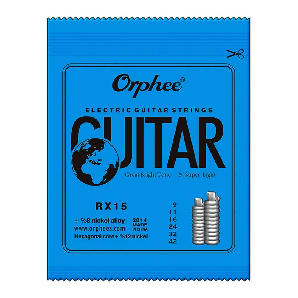 Electric Guitar Strings Set RX Series Hexagonal Carbon Steel 6 String for Electric Guitar Accessories Practice Use