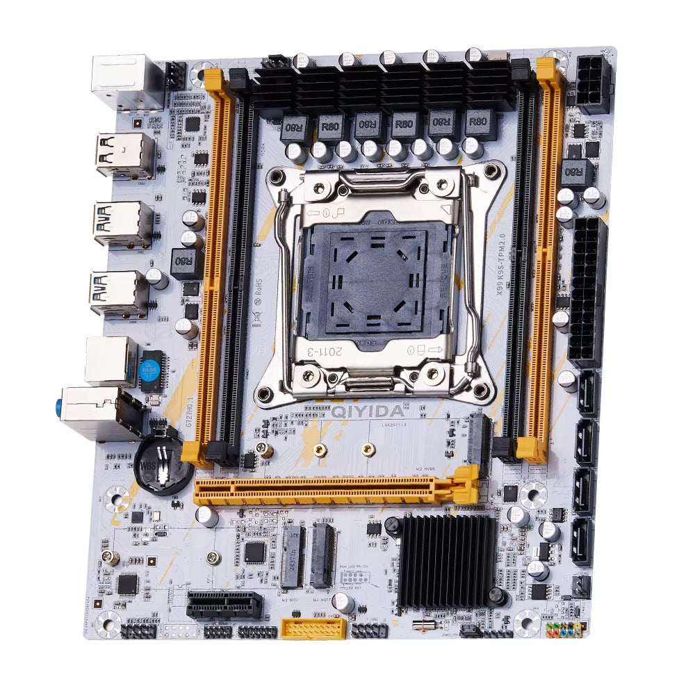 X99 Motherboard LGA 2011-3 Set Kit Xeon E5 2680 V4 CPU Processor 16G=1*16G DDR4 REG ECC RAM Memory NVME M.2 TPM2.0 Plug