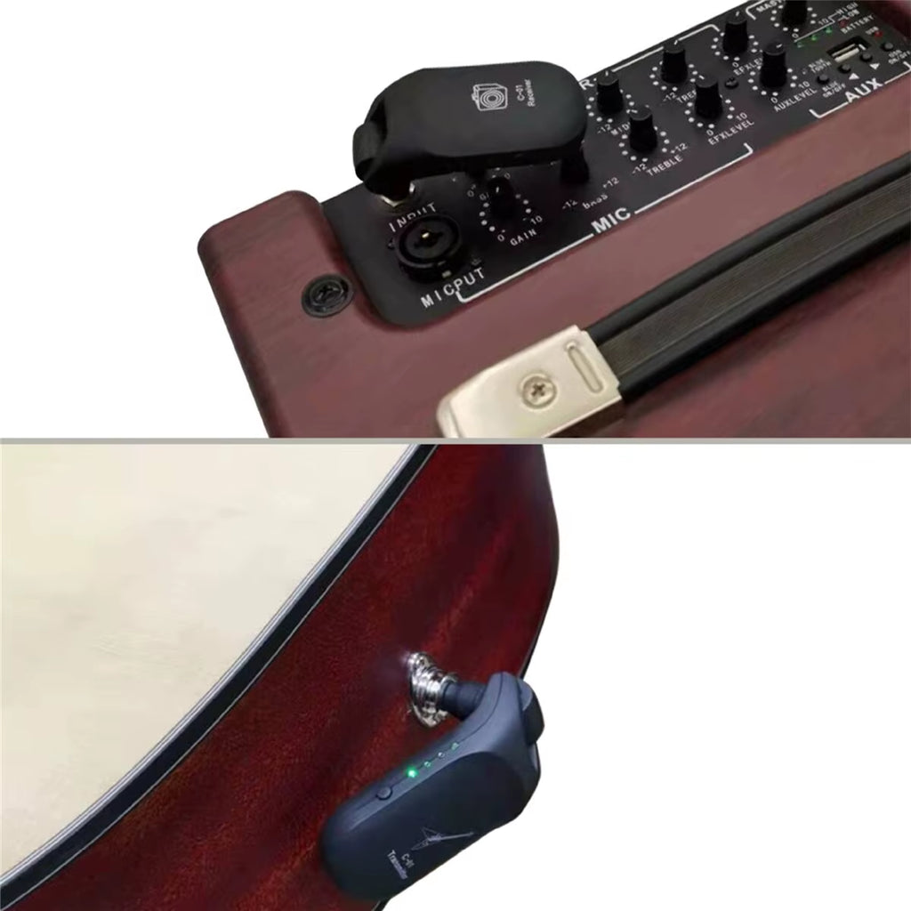 Guitar Wireless System C01 A8 Audio Transmitter Receiver Pickup Rechargeable Wireless System for Electric Guitar Bass