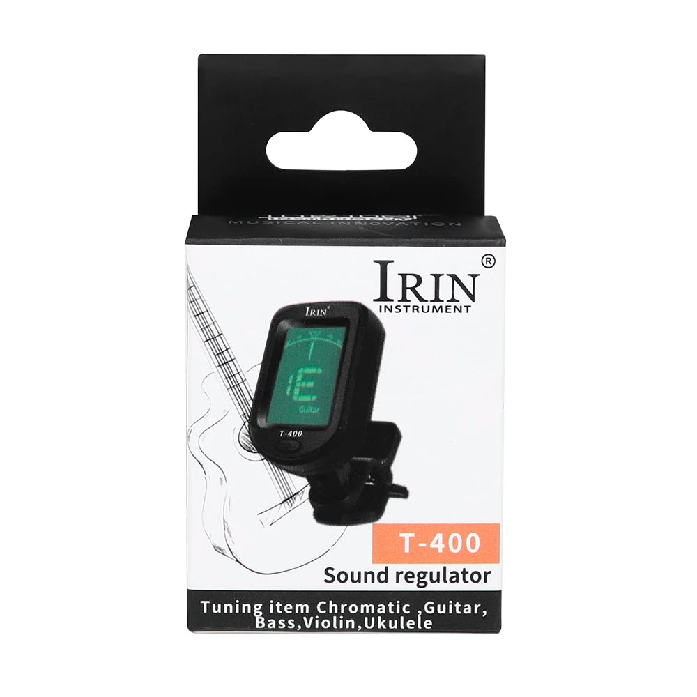 T-400 Guitar Tuner Digital Clip-On Tone Tuner for Electric Ukulele Bass Violin Universal 360Degree Rotatable Sensitive