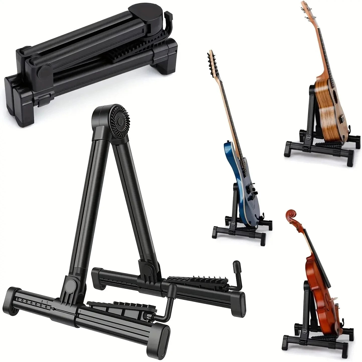 Guitar Stand Folding a Frame Floor Universal ABS for Acoustic Classical Electric Bass Guitars Banjo Ukulele Portable