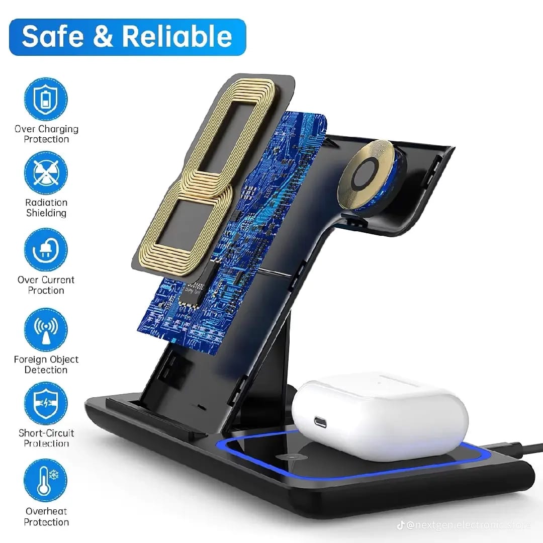 3-in-1 Magnetic Wireless Charging Station (15W Fast Charge)