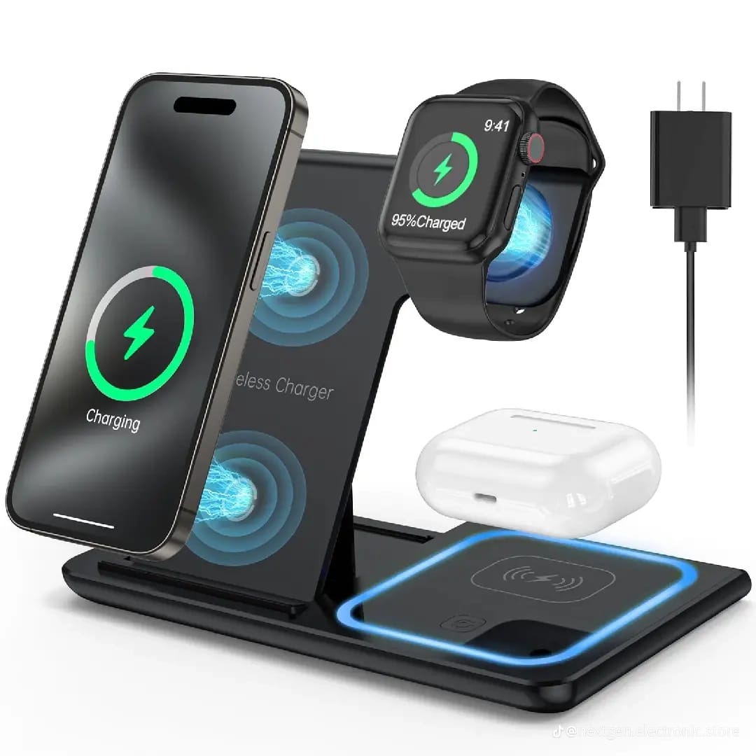 3-in-1 Magnetic Wireless Charging Station (15W Fast Charge)