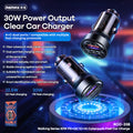Transparent Cyberpunk 30W Fast Car Charger (Dual Port PD + QC)