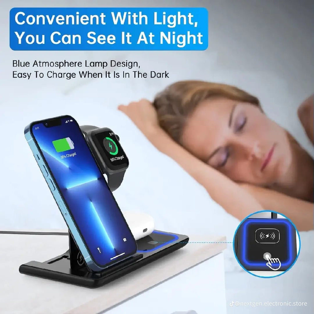 3-in-1 Magnetic Wireless Charging Station (15W Fast Charge)