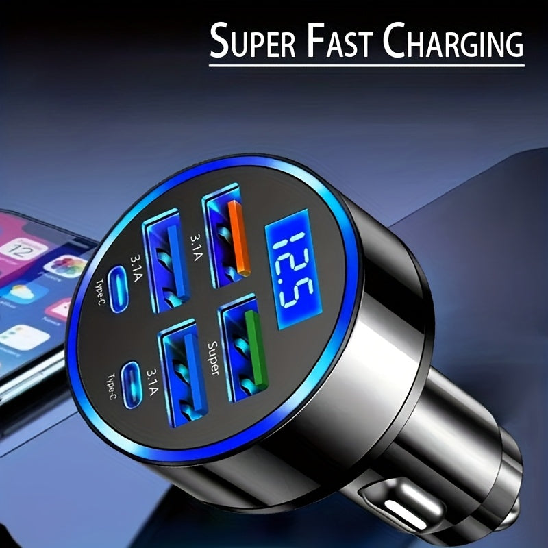 Transparent Cyberpunk 30W Fast Car Charger (Dual Port PD + QC)