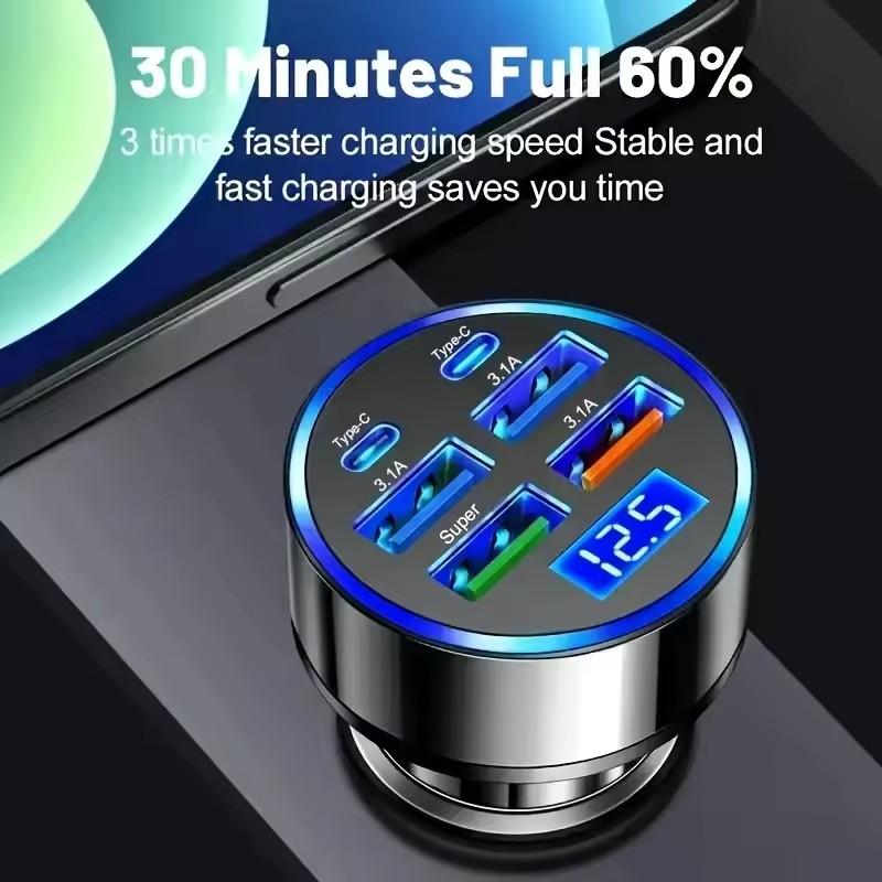Transparent Cyberpunk 30W Fast Car Charger (Dual Port PD + QC)