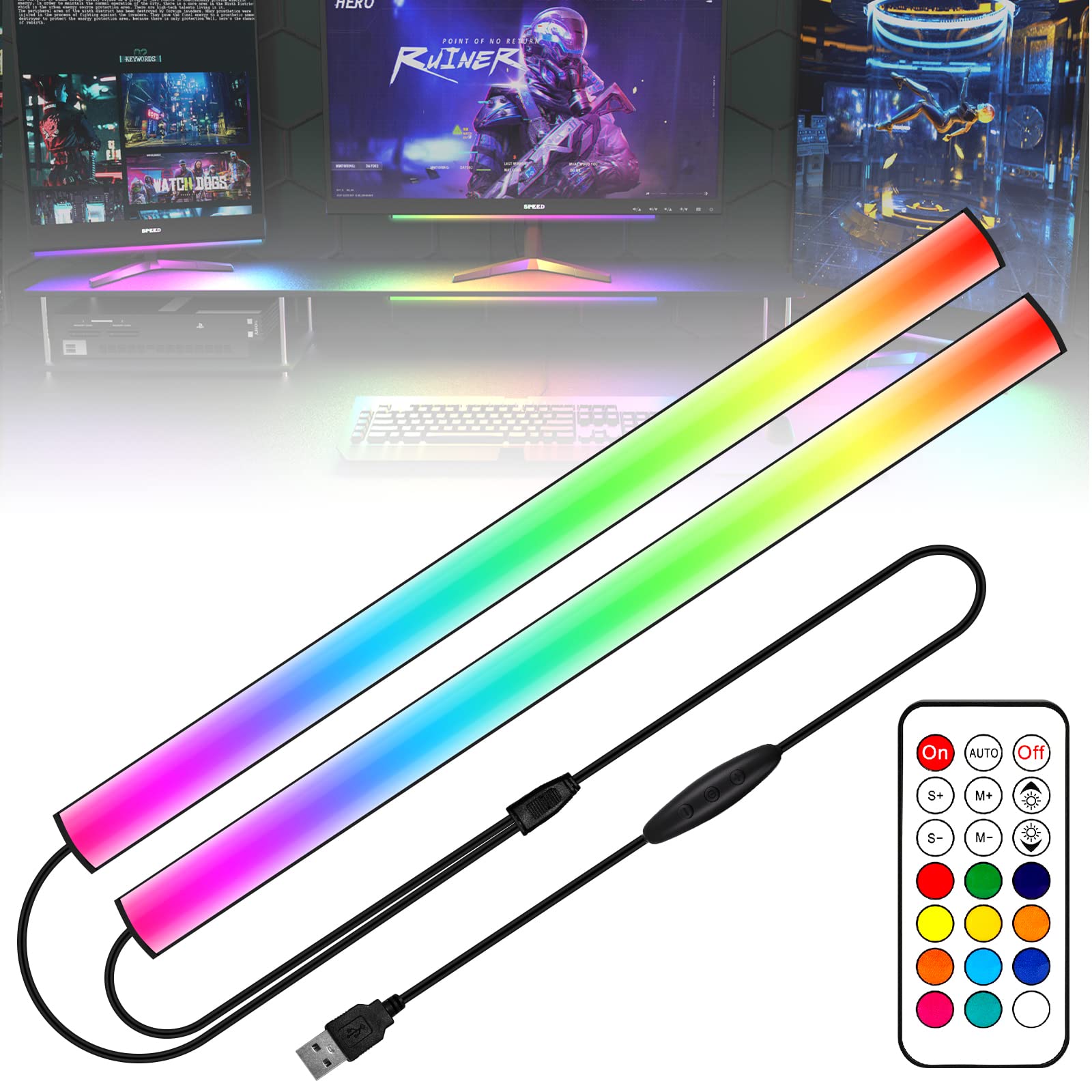 mart RGB Music-Sensing Desktop Light Bar (Atmosphere Sound Control)