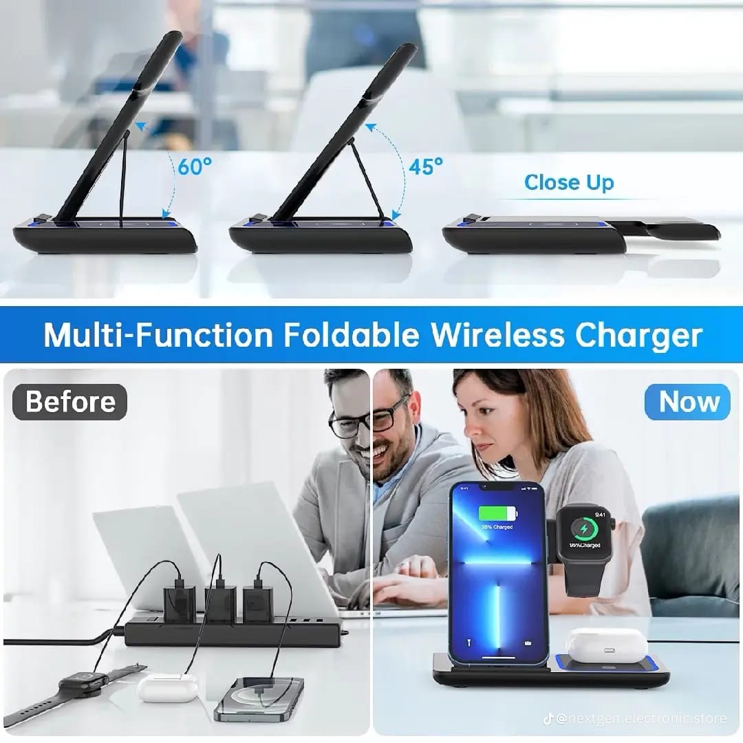3-in-1 Magnetic Wireless Charging Station (15W Fast Charge)